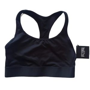 VICTORIA SECRET Racerback Sports Bra BLACK PETITE
